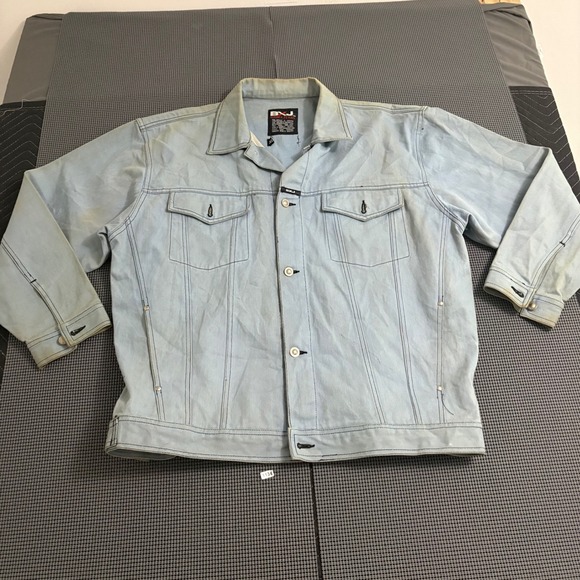 BXJ Boom-X Jeans Other - BXJ Boom-X Jeans Mens XL Vintage Light Wash Denim Trucker Jacket Blue Streetwear